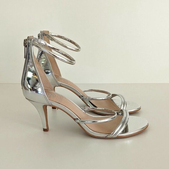 Vince Camuto Silver Metallic High Heels Women's 8 - Picture 1 of 7